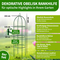TTL Garden Obelisk Rankhilfe Rosensäule L 165x40cm grün 4er Set_3