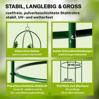 TTL Garden Obelisk Rankhilfe Rosensäule L 165x40cm grün 4er Set