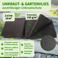 TTL Garden Unkrautvlies 150g/m² 10m² - 2x5m...