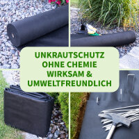 TTL Garden Unkrautvlies 150g/m² 10m² - 2x5m Gartenvlies, Vlies gegen Unkraut, Mulchvlies - schwarz